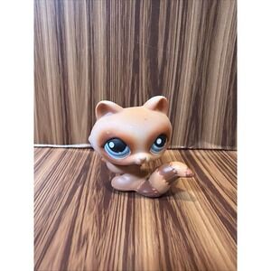 Hasbro LPS Littlest Pet Shop Brown Raccoon Blue Eyes #445